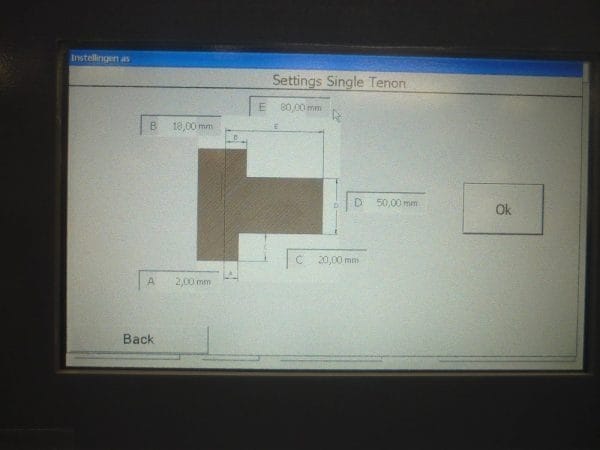 7" touch screen control panel on the Compact 4 High Performance Programmable Tenoner