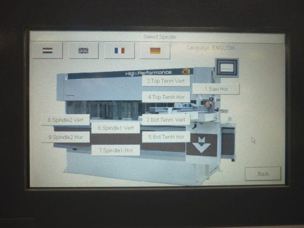 7" touch screen control panel on the Compact 4 High Performance Programmable Tenoner