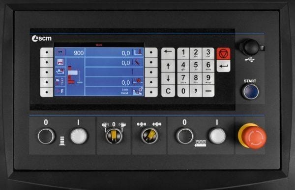 Control Panel on the SCM Model Ti145EP-LL Class Electronic Tilting Spindle Moulder