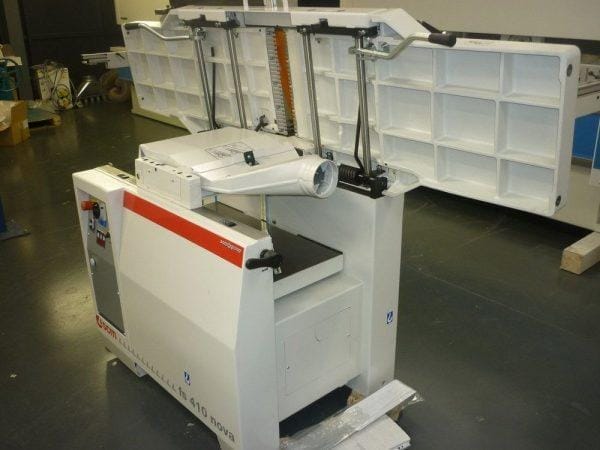 Side shot of the SCM Model FS410 Nova Combined Planer Thicknesser in a warehouse