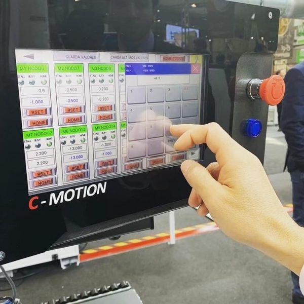 Touch screen control panel on the Cehisa Model Dynamic 9 C-Motion Automatic Edgebander