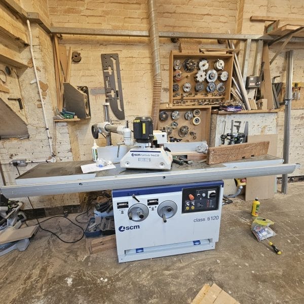 Used SCM Class Model Ti120-LL Tilting Spindle Moulder & SCM Feed 38 Power feed